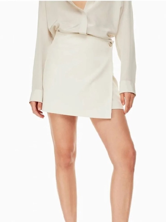 Babaton Dresses & Skirts - Babaton Cream Wrap-Style Mini Skirt